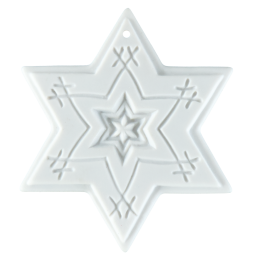 Baumschmuck, Weihnachtsstern, Medaillen, weiß, H 5,5 cm