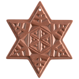 Baumschmuck Weihnachtsstern Schneeflocke, Medaillen, Böttgersteinzeug, H 5,5 cm