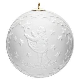 Ball with relief, the star-money, white, without glaze, Ø 7 cm