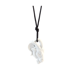 Pendant "Zodiacs " Capricorn, white, bisque, 3,8 x 3 cm