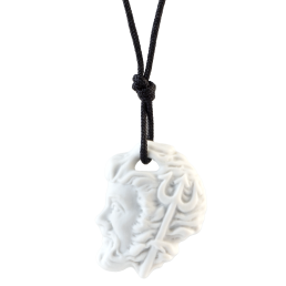 Pendant "Zodiacs " Aquarius, white, bisque, 3,5 x 2,8 cm