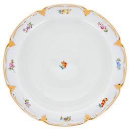 Bowl, large, Shape "B-Form", Strewn flowers, gold (bronze coloured), light, ø 27 cm