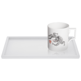 Homeoffice-Set, 2-tlg., Henkelbecher "Ming Dragon", Platte "MEISSEN® Cosmopolitan" Weiß
