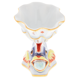 Egg Cup, Shape "Swan Service", Oriental strewn flowers, gold rim (Swan service), H 7 cm