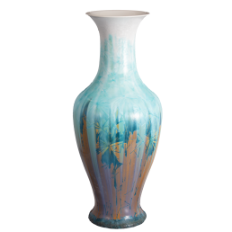 Vase blue-yellow, Crystal Glazes, H 80 cm