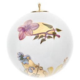Ball, Floral tendrils, white rim, Ø 5 cm
