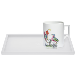 Homeoffice-Set, 2-tlg., Henkelbecher "Fancy Birds", Platte "MEISSEN® Cosmopolitan" Weiß