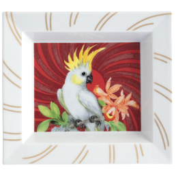 Vide-Poche, groß, "The MEISSEN Vide-Poche Collection", "Pink Cockatoo", 21 x 18,5 cm