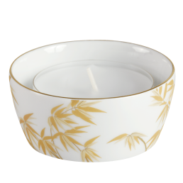 Schale mit Teelicht, Form "MEISSEN® Cosmopolitan", "Golden Bamboo", Ø 8 cm