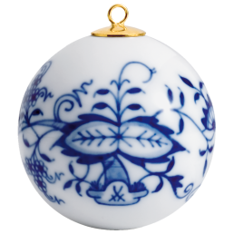 Ball, Blue Onion, white rim, Ø 5 cm