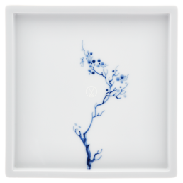 Platte, Form "MEISSEN® Cosmopolitan", "Blue Orchid", kobaltblau, 17 x 17 cm