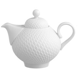 Oil bottle, Shape "Waves Relief", bisque white, H 10 cm