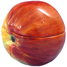 Apfeldose, Bunt staffiert, H 7 cm