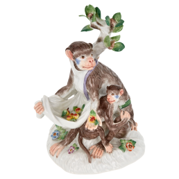 Affe Weibchen mit Jungen, Bunt staffiert