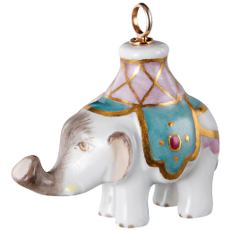 Anhänger Elefant Decke Türkis, H 3,4 cm