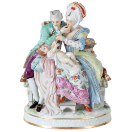 Glückl.Familie, Bunt und gold staffiert,Signet Meissen Exklusiv Kollektion,gold,Lim.