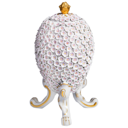 Dose auf Füßen mit Schneeballblüten, H 16,5 cm