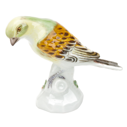 Vogel Goldammer, Vintage, Bunt staffiert, H 5 cm