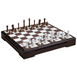 Schachspiel, Gold staffiert, L 50 cm