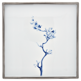 Platte, Form "MEISSEN® Cosmopolitan", Blue Orchid Platinum, 25 x 25 cm