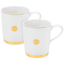 Henkelbecher-Set, 2-tlg., Swords Luxury Gold, Schwertermedaillon, Goldfaden, Goldband