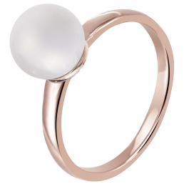Ring Pure, Pearl Collection Pure White, 750 Roségold, 50mm, 1 Porzellanperle 8mm