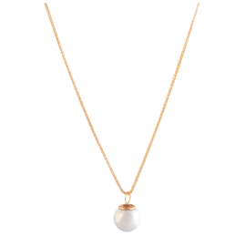 Collier Pearl Collection Pure White kurz, 750 Roségold, bestehend aus Zopfkette, Länge 45 cm mit Zwischenöse bei 42 cm, und Anhäng