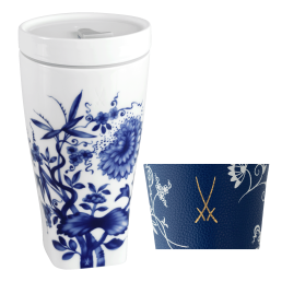 Coffee to go Becher mit Porzellandeckel und Manschette, Form "Nova", "The Original", weiß V 0,35 l