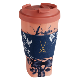 Coffee to go Becher mit Kunststoffdeckel und Manschette, Form "Nova", "The Original", rot V 0,35 l